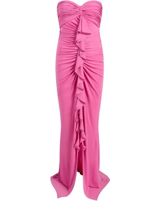 Cinq À Sept Strapless Avondjurk in het Pink