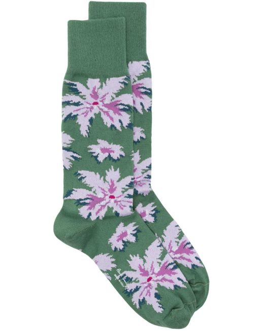 Paul Smith Socken mit Blumen-Intarsie in Green für Herren