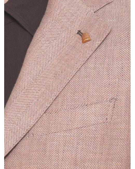 Latorre Pink Herringbone-Pattern Blazer for men