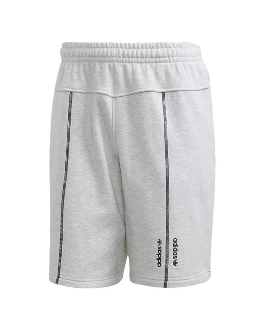 Adidas Gray Originals Fashion Logo-Detail Track Shorts for men