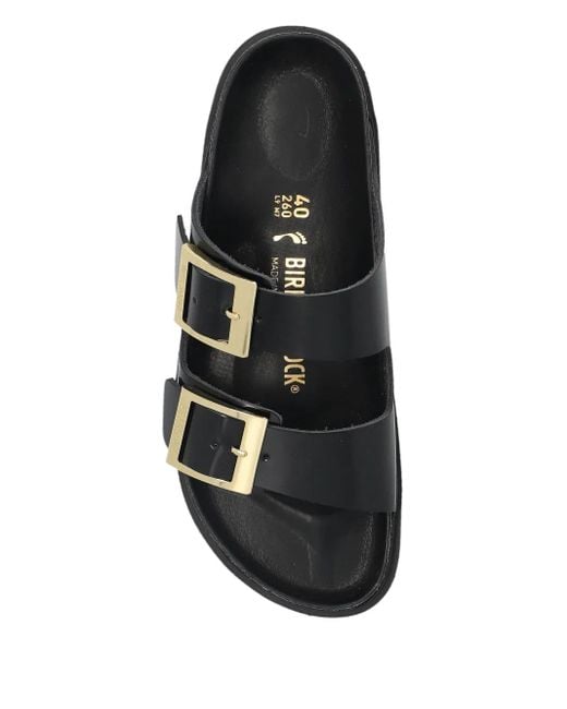 Birkenstock Black Arizona Db Shine, Natural Leather