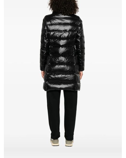 Fay Black Quilted Stand-Collar Coat