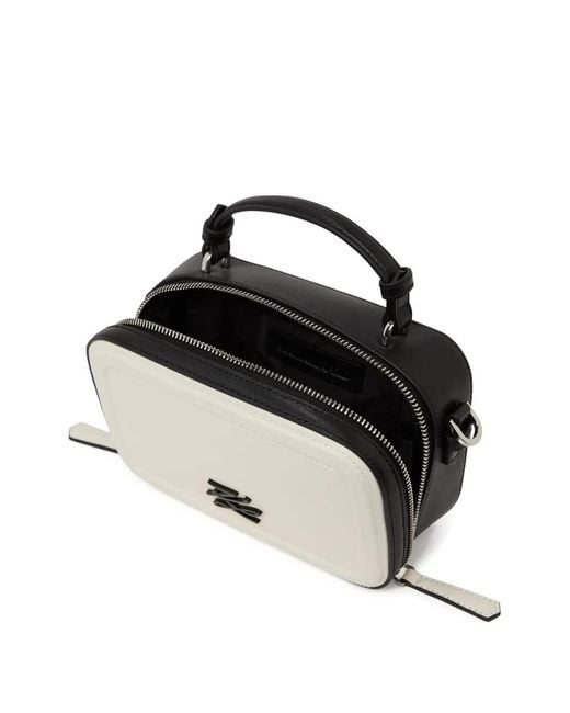 Karl Lagerfeld Metallic K/Autograph Leather Cross Body Bag