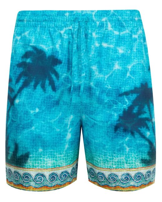 メンズ Casablanca シルクショートパンツ Blue