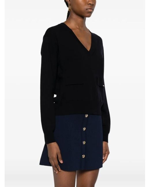 Sandro Black V-Neck Sweatshirt