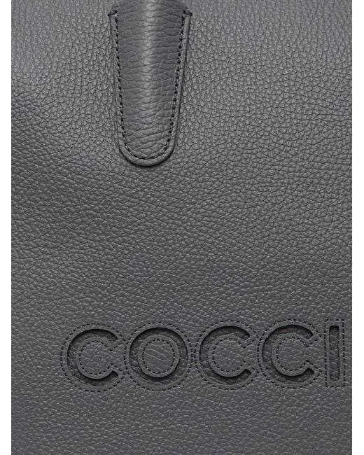 Coccinelle Gray Medium Myrtha26 Logo-Embossed Tote Bag