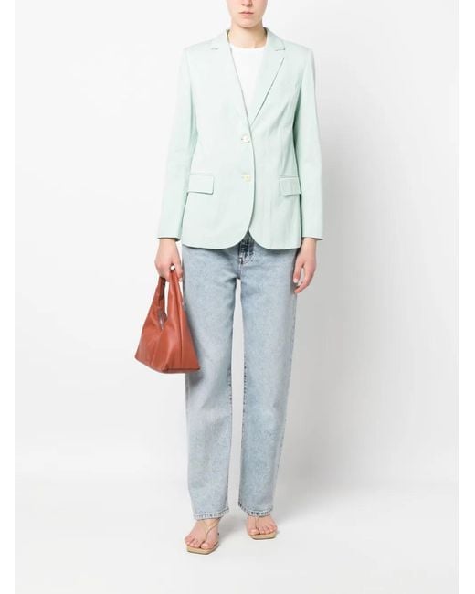 Twinset Green Plain Single-Breasted Blazer