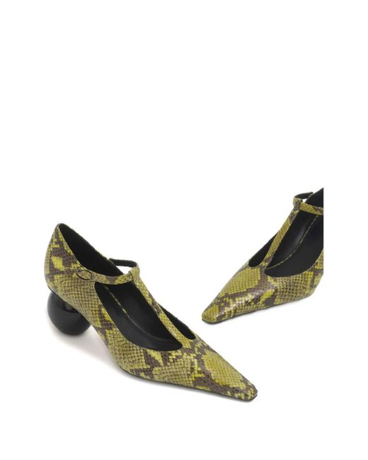 Marni Green T-Bar Pumps Mit Python-Print 60Mm
