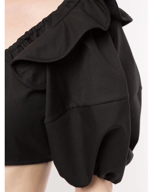 Ellery Black Hilaria Puff-Sleeve Top