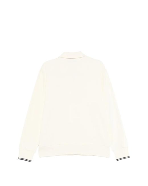 Fred Perry White Sweat À Col Zippé for men