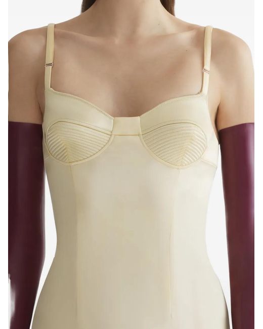 Mugler Getailleerde Jurk in het Natural