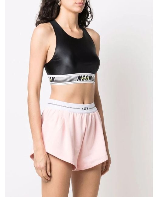 MSGM Black Logo-Underband Sports Bra