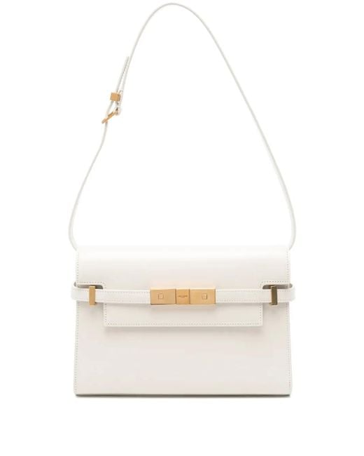 Saint Laurent Natural Manhattan Small Bag In Box Leather