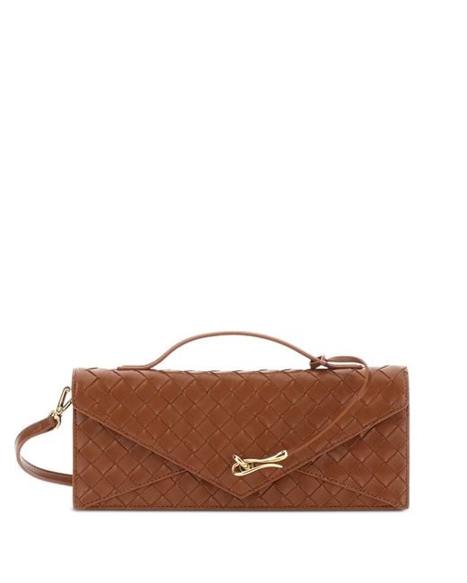 JW PEI Brown Woven-Design Envelope Shoulder Bag