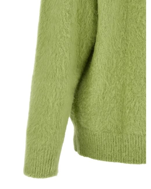 Roberto Collina Green Gauze-Finish Crew-Neck Sweater for men