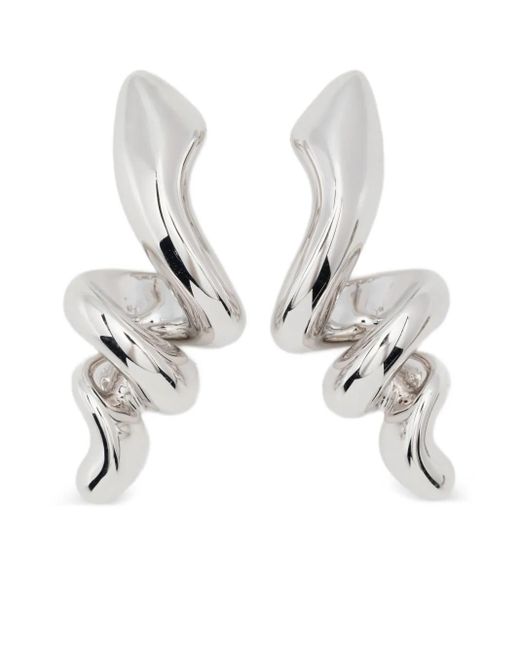 Maria Black White Coil Spiral Earrings