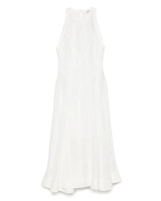 Sandro White Midikleid Mit Spitzendetail