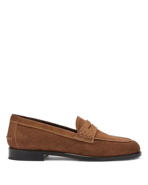 Aeyde Brown Oscar Suede Loafers