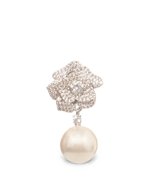 Self-Portrait Natural Mini Crystal-Embellished Flower-Drop Earrings