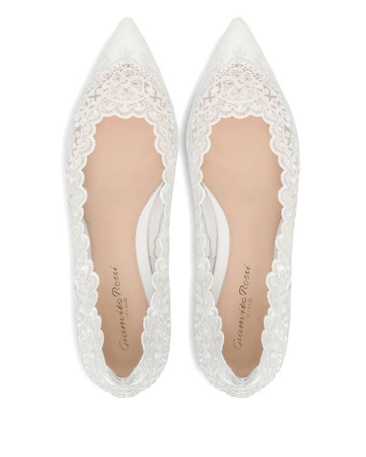 Gianvito Rossi White Evie Ballerina Shoes