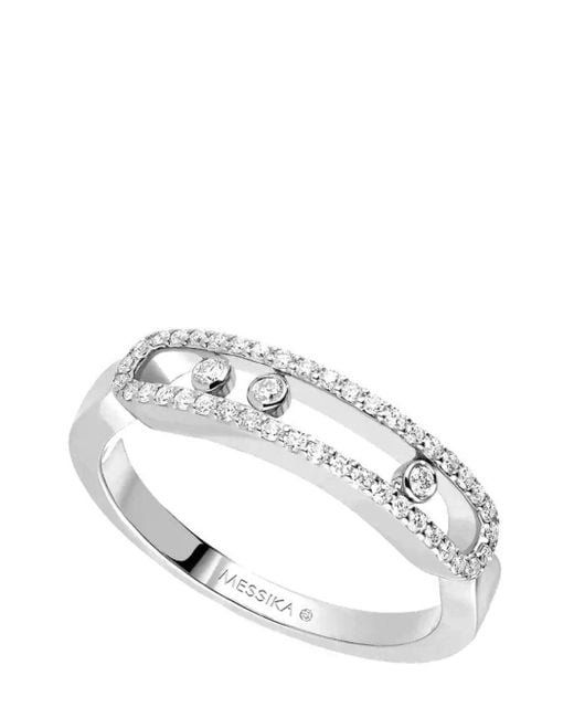Messika 18kt Witgouden Baby Move Ring Met Diamant in het White