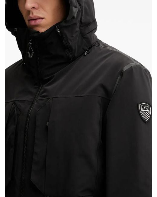 Veste De Ski À Capuche EA7 pour homme en coloris Black
