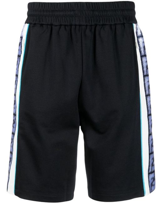Fendi Blue Ff-print Track Shorts for men