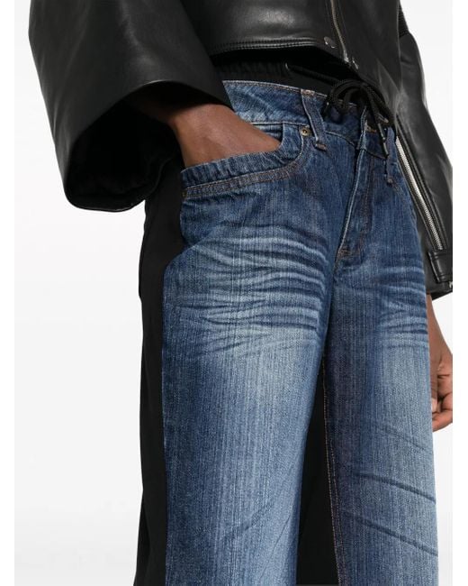 GUDU Blue 07 Layered-Effect Denim Trousers
