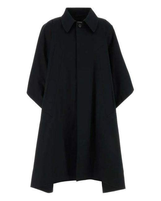 MM6 by Maison Margiela Black Water-Repellent Cotton Gabardine Coat