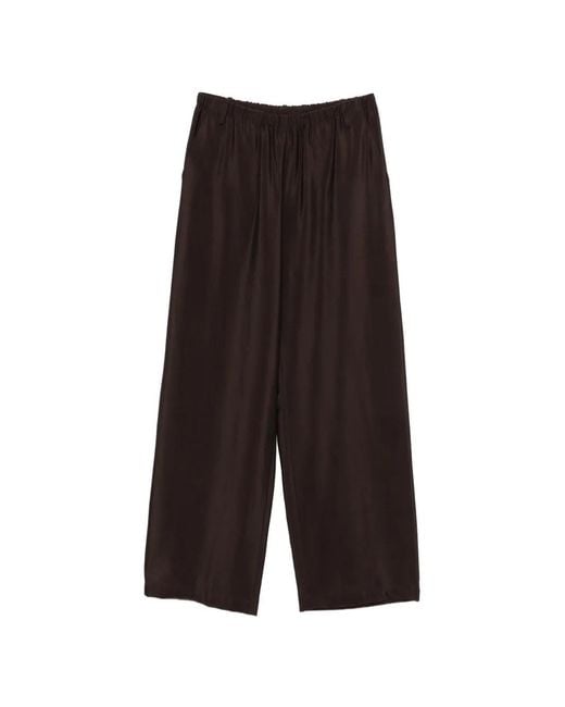 Alysi Brown Elastic-Waist Trousers