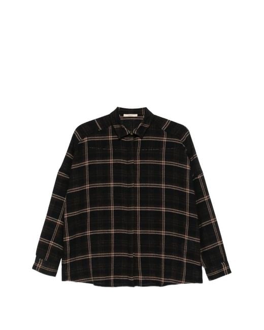 Sessun Black Deliwool Check-Pattern Shirt