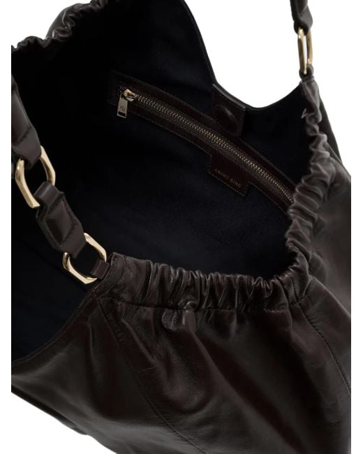 Borsa Tote Kate Media Con Logo Goffrato di Anine Bing in Black