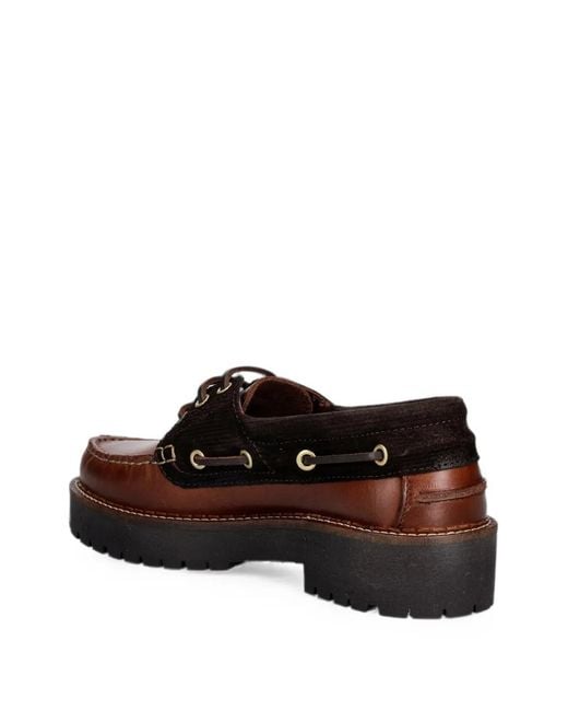 Barbour Brown Darras Chunky-Sole Lace-Up Boat Shoes