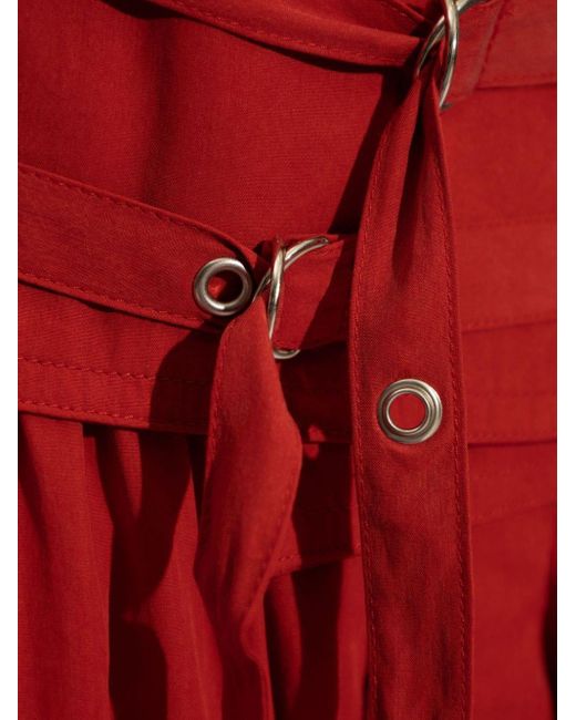 Isabel Marant Red Heidi Low-rise Belted Shorts