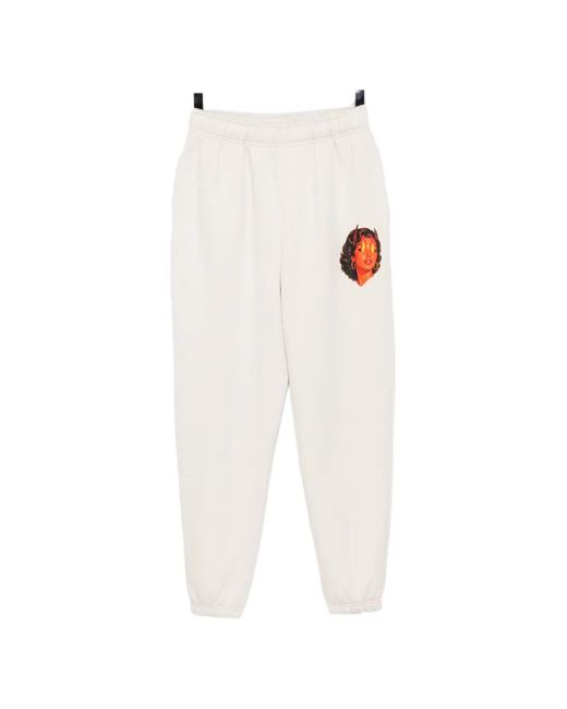 Melt White Graphic-Print Track Pants for men