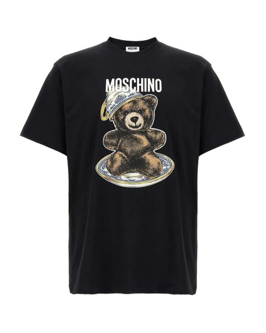 Moschino Black Teddy' Print T-Shirt for men