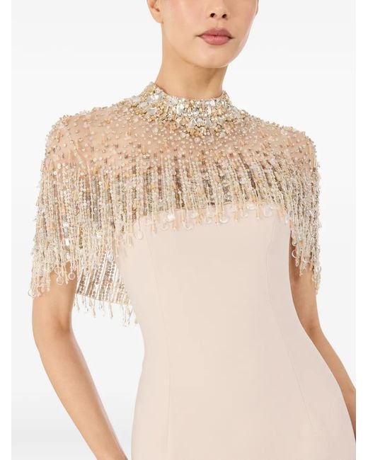 Jenny Packham White Livia Beaded-Embelishment Maxi Dress