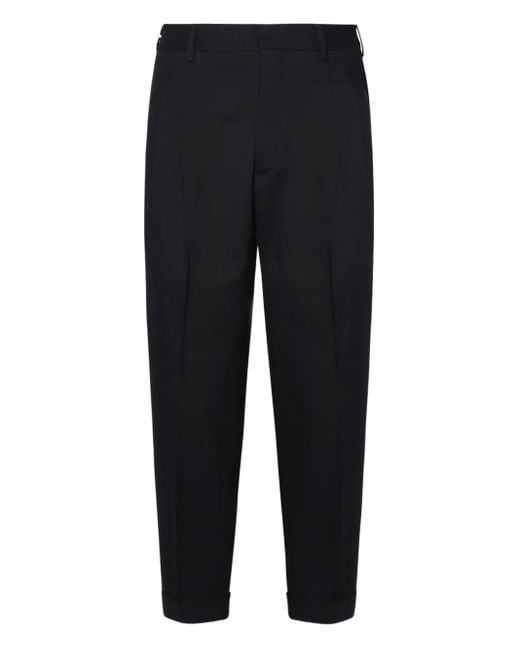 BE ABLE Black Pleated Wool Trousers for men