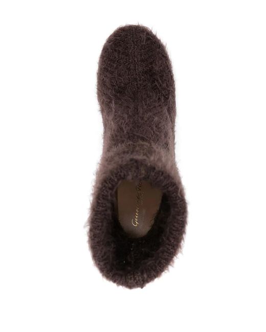 Gianvito Rossi Brown 85Mm Knitted Ankle Boots