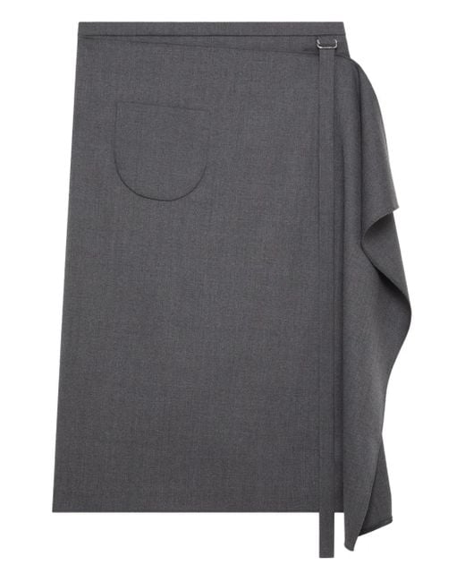 Courreges Wool Blend Skirt Gray