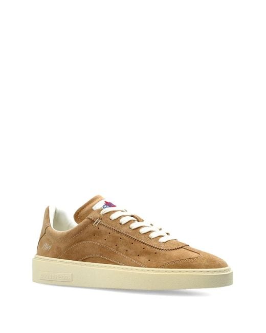 DSquared² Brown Perforated Suede Sneakers