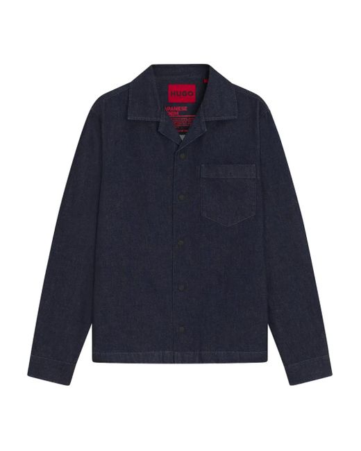 HUGO Blue Button-Up Denim Jacket for men