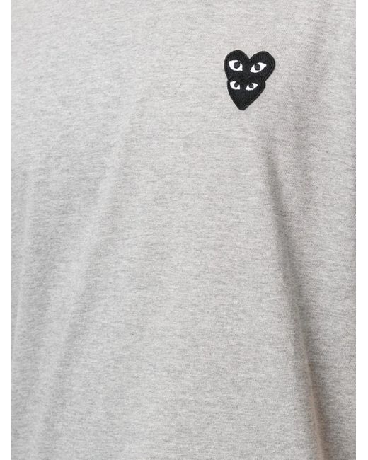 COMME DES GARÇONS PLAY Gray Logo Patch T-Shirt for men