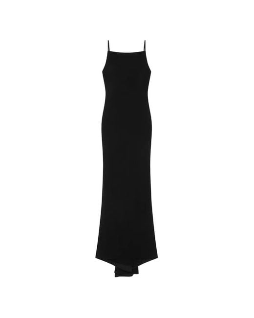 Givenchy Black Spaghetti-Strap Back-Drape Maxi Dress