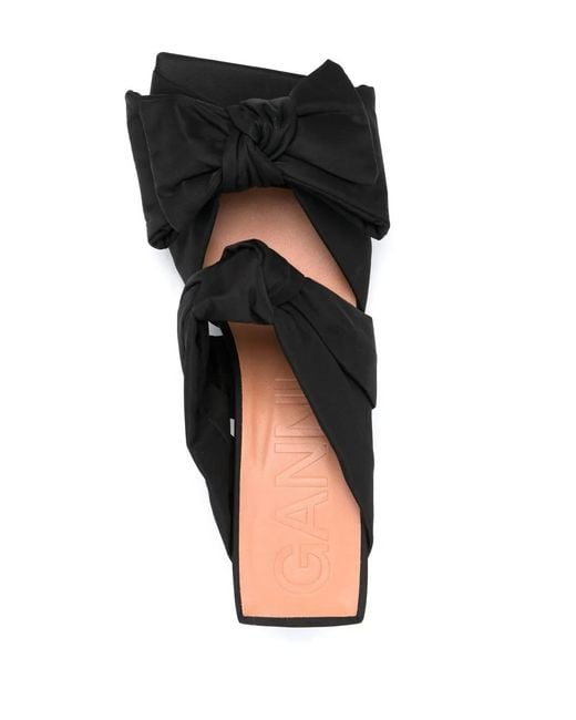 Ganni Black Bow Xx 60Mm Sandals