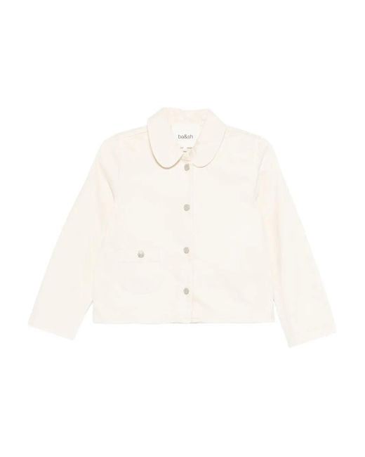 Ba&sh White Etiny Peter Pan-Collar Pocket Jacket
