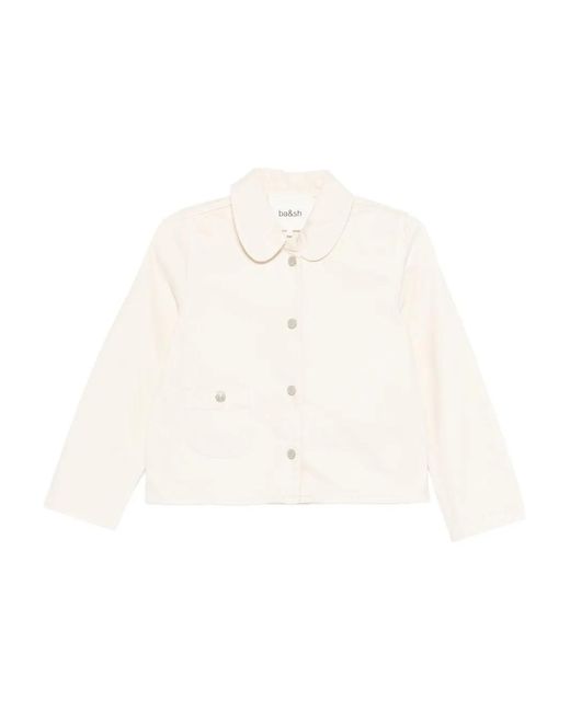 Ba&sh White Etiny Peter Pan-Collar Pocket Jacket