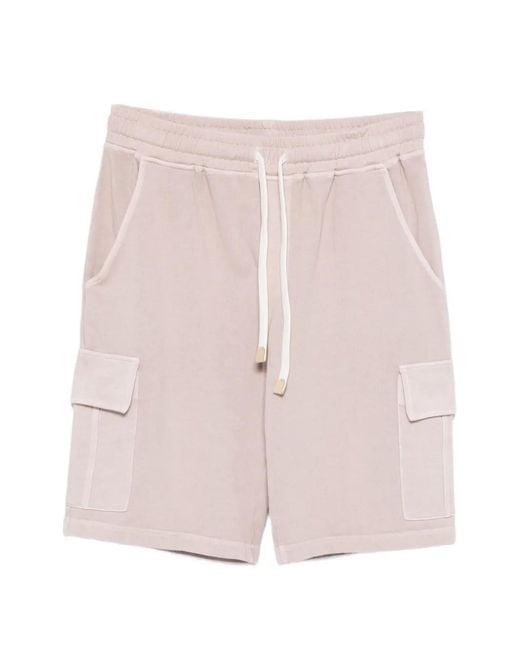 Eleventy Pink Cargo Bermuda Shorts for men