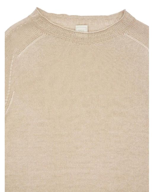 120% Lino Natural Raglan-Sleeve Crew-Neck Sweater for men