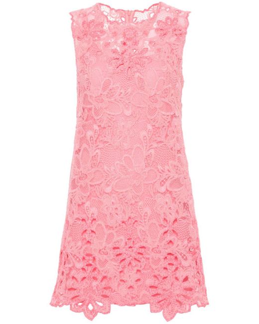 Ermanno Scervino Pink Lace Mini Dress